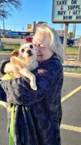 Ruff Start rescue reunited an elderly lady with her elderly dog, Baby Girl